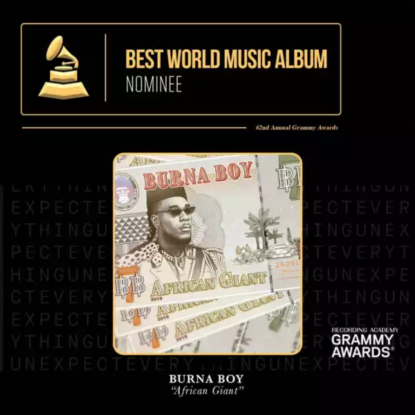 Burna Boy Nominated For 2020 Grammy Awards
